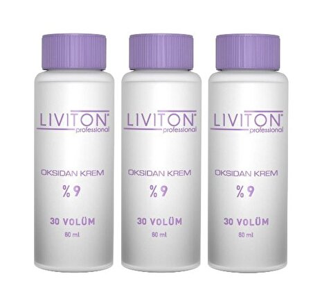 Liviton Professional Ev Tipi %9 Oksidan Krem 30 volume 60ml 3 Adet