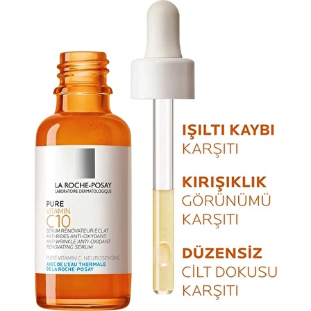 La Roche Posay Pure Vitamin C 10 Yaşlanma Karşıtı 30 Yaş + Gece-Gündüz Yüz ve Boyun Serumu 30 ml 