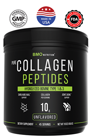 Pure Collagen Peptides 10.000 Mg Saf Hidrolize Toz Kolajen 454gr