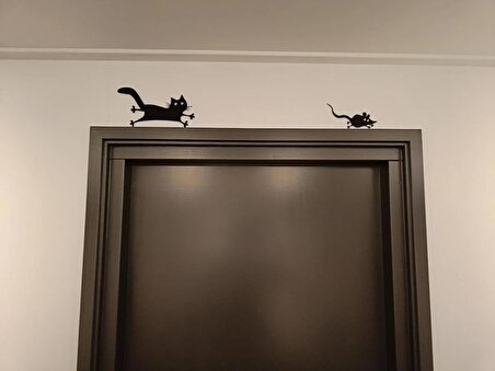 Eğlenceli Kedi ve Fare Duvar Dekorasyonu
