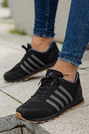 Erkek Günlük Rahat Taban Comfort Bağcıklı Hafif Esnek Yürüyüş File Sneaker Spor Ayakkabı