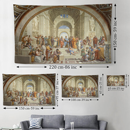 Atina Okulu Duvar Örtüsü-Halısı - Raffaello Sanzio-6642