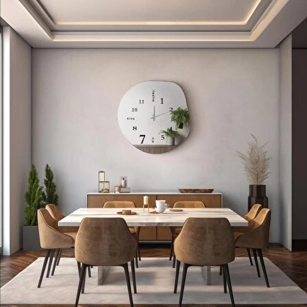 Modern Aynalı  Duvar Saati 50cm