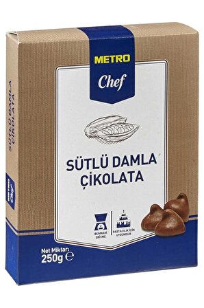 Damla Çikolata Sütlü 250G Pastacılık Pasta Tatlı Mutfak Şef