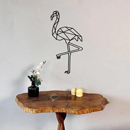 ANSAC METAL Flamingo Metal Duvar Tablosu 17*39cm Siyah