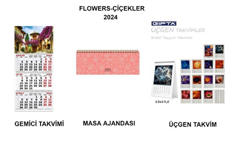 Flowers-Çiçekler 2024 Takvim Seti