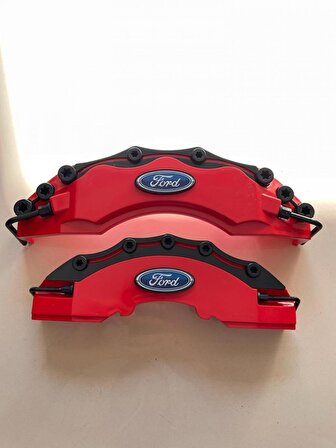 Paspasgarajı Ford Yazılı Kaliper Kapağı 4 adet ( Renk Seçeneklerimiz Mevcuttur ) Kırmızı