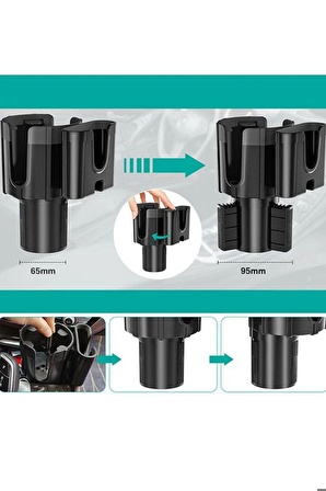 Oto Araç İçi Bardak Tutucu Telefon Tutucu Araba Bardaklık Ayarlanabilir Siyah