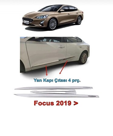 Point Focus 5 Yan Kapı Çıtası Nikelajı Sedan 2019 Sonrası 4 Prç P Çelik