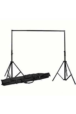 3x3m Backdrop Fon Standı Stüdyo Stand Kit Taşıma Çantalı Set 3x3 Metre Fon Stant