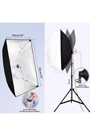 120w 60x90cm Softbox ikili Sürekli Işık Seti 3000-5500K Led Fotoğraf Ve Video Çekim Işığı Çantalı