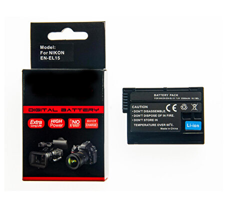 En-el15 Batarya Nikon D7000, D7100 , D7200, D7500, D750, D800, D800e, D810 , D810a, D850 Pil