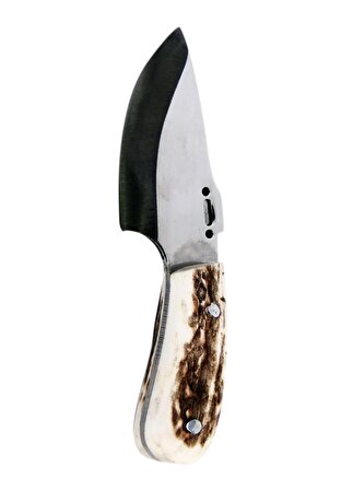 Geyik Boynuzu Saplı Kama El Yapımı Kamp Bıçağı Deri Kılıflı Bıçak