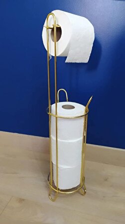 Tuvalet Kağıtlık Wc Kağıtlığı Yedekli Tuvalet Kağıt Askısı Gold
