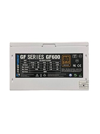 Gameforce GF600 BEYAZ 600W 80+ Bronz Sertifikalı Güç Kaynağı