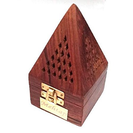 Ahşap El yapımı Piramit Konik Tütsülük + 20  Adet konik Tütsü