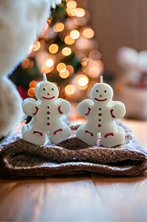 Christmas Gingerbread / Yılbaşı Adam 2'li Mum Seti