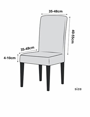Sandalye Kılıfı Kare Desen Esnek Lastikli Sandalye Örtüsü 