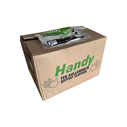 Handy HDPE İş Temizlik Tek Kullanımlık Şeffaf Eldiven / Büyük Boy / 100 Adetlik 100 Paket - Koli