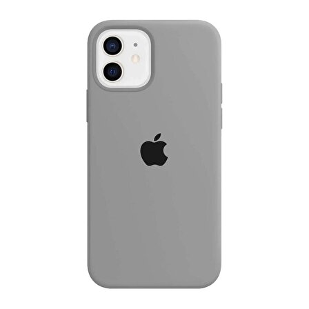 iPhone 12 ve 12 Pro Uyumlu İçi Kadife Logolu Silikon Lansman Kılıf