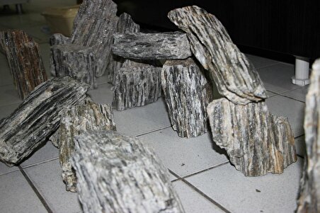 10 kg Gnays Kaya Orijinal 1.Kalite Doğal Dekoratif Simli Gnays Akvaryum Kayası