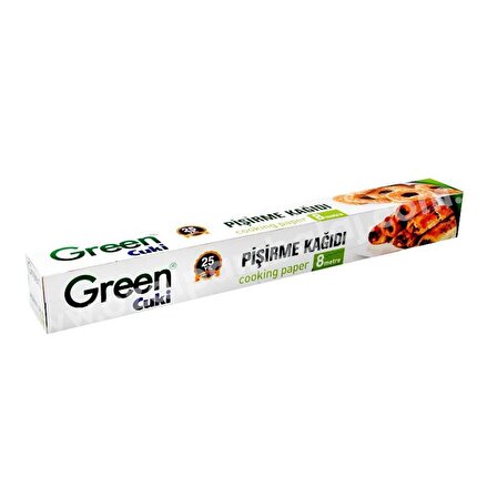 Green Cuki Yağlı Fırın Tepsi Pişirme Kızartma Kağıdı - 8 Metre - 10 Kutu