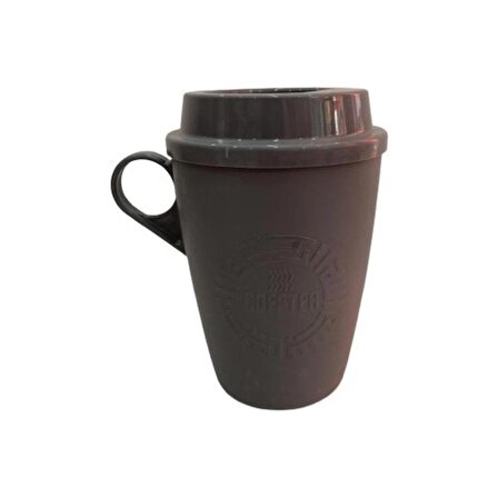 Tuffex Kahve Bardağı- Mug - Taşınabilir - Kulplu Gri