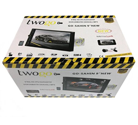 Garaj Dünyası Twogo Go Şahin Ayarlanabilir Kasa 9 Inch Bluetooth USB SD 4*50W Geri Görüş Kamerası