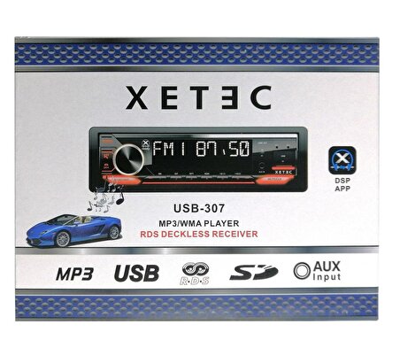 XETEC USB-37 Oto Teyp DSP/USB/SD/AUX/RDS/ 3 Anfi Çıkışlı/4*50W/APP Kontrol