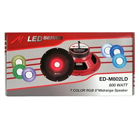 Edison ED M802LD 7 Renkli RGB Işıklı 20 Cm Midrange Kumandalı 600W Maksimum 120W RMS