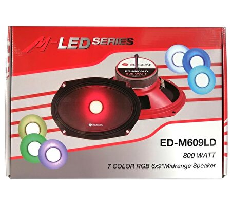Edison ED M609LD 7 Renkli RGB Işıklı Oval Midrange Kumandalı 800W Maksimum 120W RMS