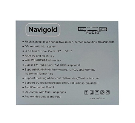 Navigold Stonex 710 7” 10.1 Android Double Oto Teyp Geri Görüş Kamerası Hediyeli