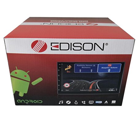 Edison ED-7232AN Android Double Teyp/7 İnç 2GB+32GB/ IPS Ekranlı/Android 12/Araç Multimadya 