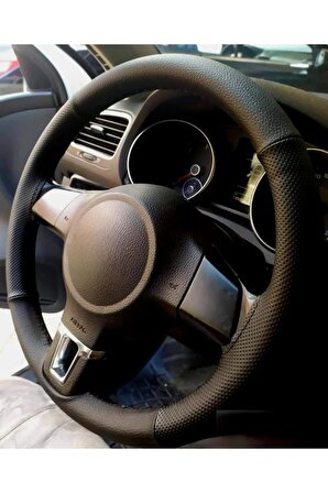 Peugeot 308 Uyumlu Dikmeli Direksiyon Kılıfı Noktalı-soft Siyah
