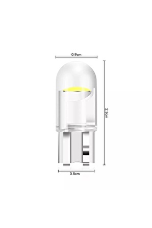 2 Adet Yeni Nesil T10 Cob Led Ampül 12v W5w Beyaz Park Plaka Tavan Iç Ortam Aydınlatma