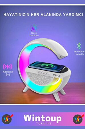 Kablosuz Şarjlı Bluetooth Hoparlör Wireless 7 Renk Göstergeli