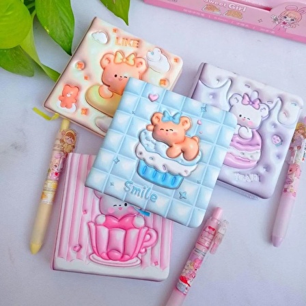 Kawaii Ayıcık Yumuşak Kapaklı Pofidik Defter Hatıra Defteri 1 adet