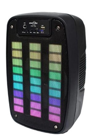 Bluetooth Hoparlör Kablosuz Ses Bombası Radyo Usb Parti Hoparlörü Led Işıklı Ses Sistemi Karaoke