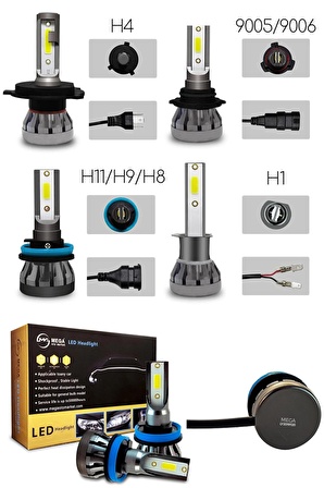 Slim Led Xenon Şimşek Etkili Mini Beyaz H11 Kapak Kapanma Garantili