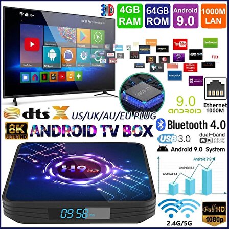 H9 / X3 Android 9.0 / 8K Tv Box 4gb Ram 64gb Rom 