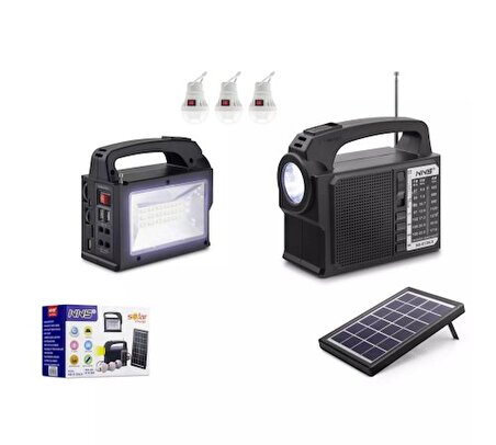 NNS NS8139LS BT Bluetooth Speaker FM Radyo Solar Lamba