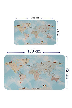 Harita Sepeti Eğitici Dünya Haritası Dünya Atlası Çocuk Ve Bebek Odası Duvar Sticker 3828