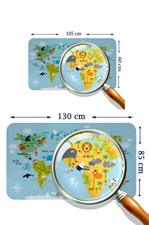 Harita Sepeti Eğitici Dünya Haritası Dünya Atlası Çocuk Ve Bebek Odası Duvar Sticker 3830