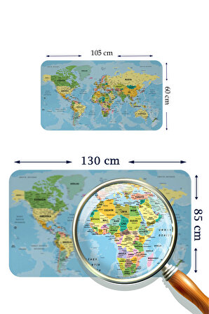 Harita Sepeti Eğitici Öğretici Dünya ve Türkiye Haritası Çocuk Odası Duvar Sticker 3888
