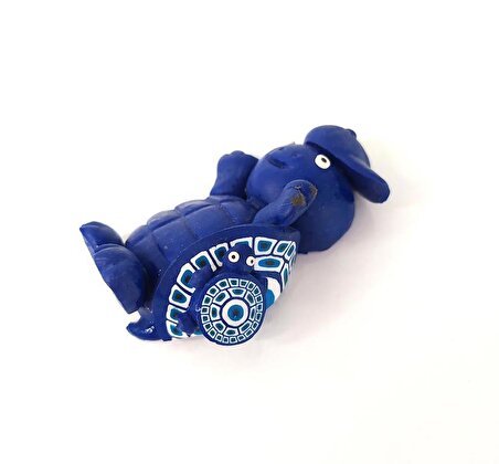 Yavrulu Şapkalı Mavi Kaplumbağa Magnet Buzdolabı Süsü Mıknatıslı 