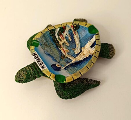 Küllük Kül Tablası Seramik Kaplumbağa Görünümlü Antalya Temalı Ev Ofis Dekor 