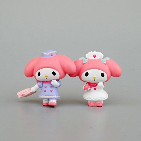 Mini Figür 6 lı Set Sanrio Kuromi My Melody Karakter Figür Oyuncak 
