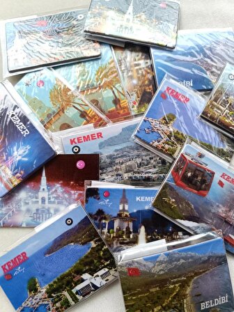 Magnet 10 Adet Buzdolabı Süsü Seyehat Etiket Hatıra Mıknatıslı Manyetik Antalya Görselli Turizm 