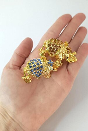 Mücevherat Takı Kutusu Fil Swaroski Taşlı 2 Adet Ev Dekorasyon Masa Süsü