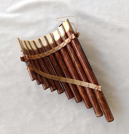 Pan Flüt Bambu Boyalı Ahşap El Sanatları Dekoratif 10 Nota Müzik